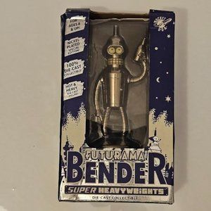 Bender 5" Nickel Plated Die-Cast Super Heavyweight Futurama Collectible